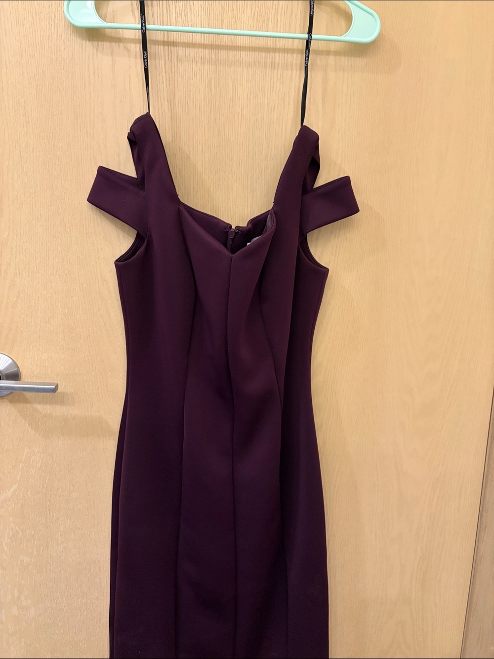 Calvin Klein One-Shoulder Plum Sheath Dress